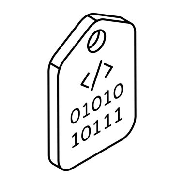 İkili kod etiketinin moda tasarım simgesi