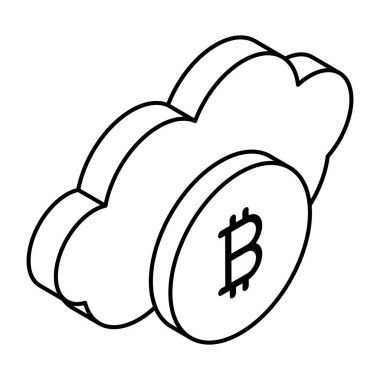 Modern design icon of cloud bitcoin