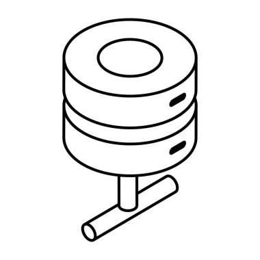 Veritabanı ağının doğrusal tasarım simgesi 