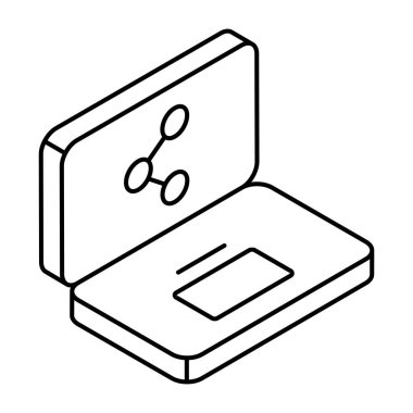 Dizüstü bilgisayarın doğrusal tasarım simgesi