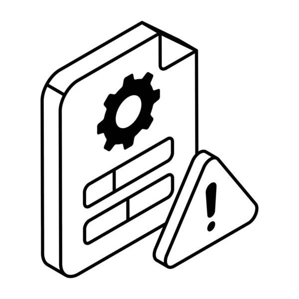 Perfektes Design Symbol Des Dateieinstellfehlers — Stockvektor