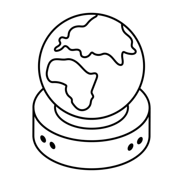 Design Icône Linéaire Base Données Mondiale — Image vectorielle