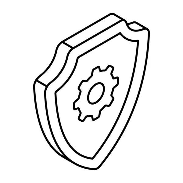 Gear Shield Icon Security Setting — Wektor stockowy