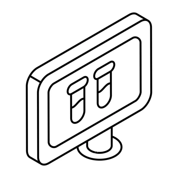 Icono Diseño Único Tubos Ensayo — Vector de stock