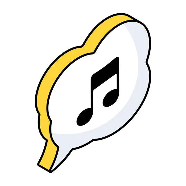 Icône Conceptuelle Design Plat Chat Musical — Image vectorielle