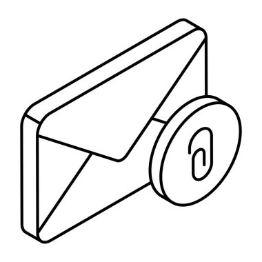 Bağlı e- postaların düzenlenebilir tasarım simgesi 
