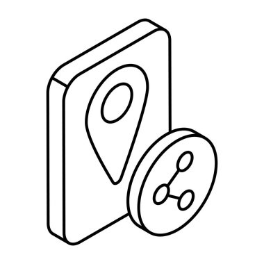 Paylaşım konumunun premium indirme simgesi 