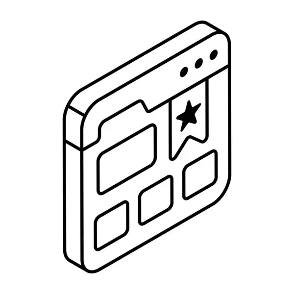 Eine Kreative Design Ikone Der Bookmark Website — Stockvektor