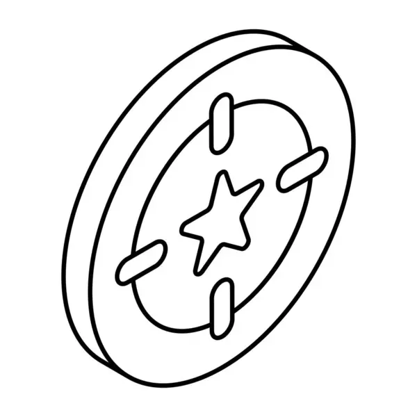 Значок Звезды Линейный Редактируемый Вектор — стоковый вектор