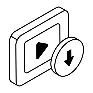 Video indirmenin doğrusal simge tasarımı 