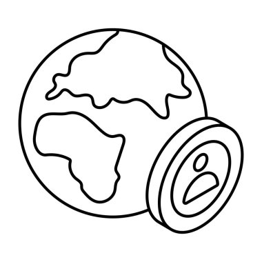 Küresel profilin doğrusal tasarım simgesi 