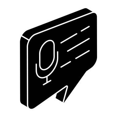 Ses sohbet simgesi, katı vektör 