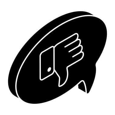 Negative feedback icon, editable vector 