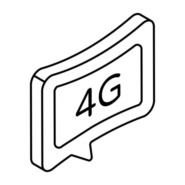 4G网络的线性设计图标 — 图库矢量图片