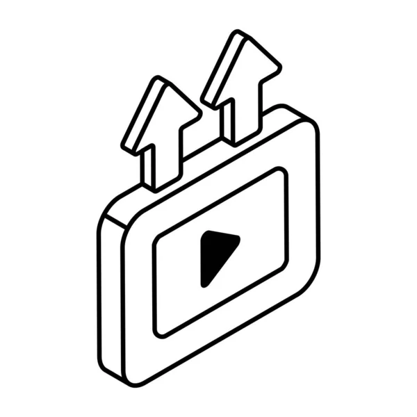 Ein Icon Design Für Das Hochladen Von Videos — Stockvektor
