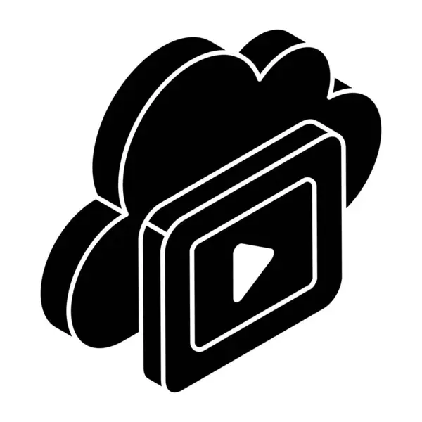 Солидный Дизайн Иконок Скачивания Видео — стоковый вектор