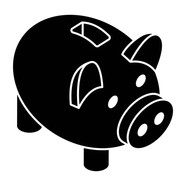 Penny Prezentuje Ikonę Oszczędności Skarbonki — Wektor stockowy