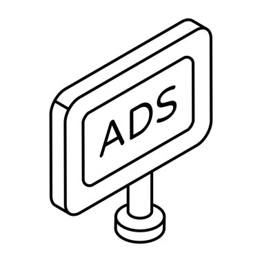 Benzersiz tasarım içinde reklam panosu simgesi