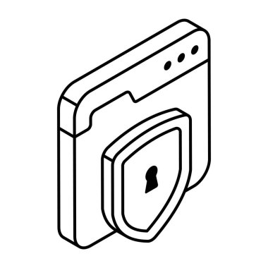 Web güvenliğinin modern tasarım simgesi