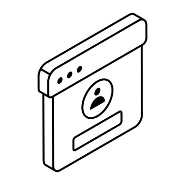         Web sayfasında kullanıcı, web hesabının simgesi 