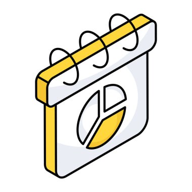 İş takviminin kavramsal düz tasarım simgesi 