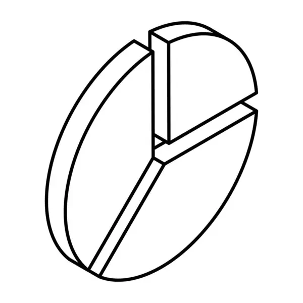 Icono Diseño Editable Gráfico Circular — Vector de stock