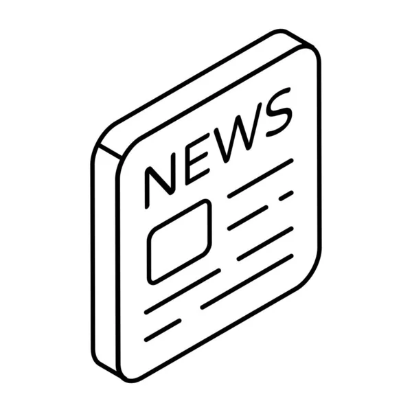 ニュースレターの線形デザインアイコン — ストックベクタ
