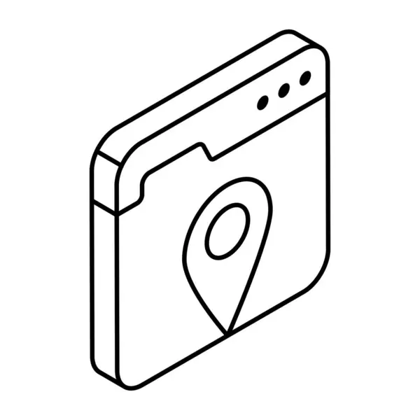 Icono Diseño Único Ubicación Web — Vector de stock