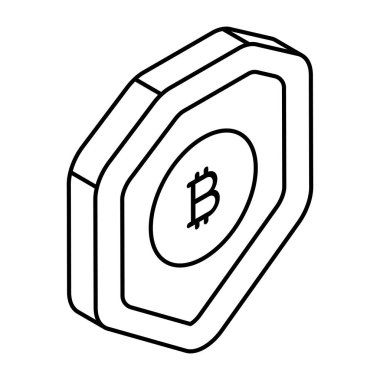Düzenlenebilir tasarım simgesi bitcoin güvenliği 