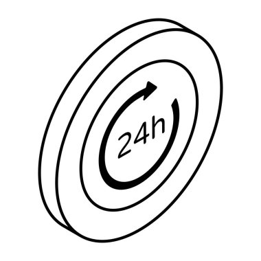 Creative design icon of round the clock 