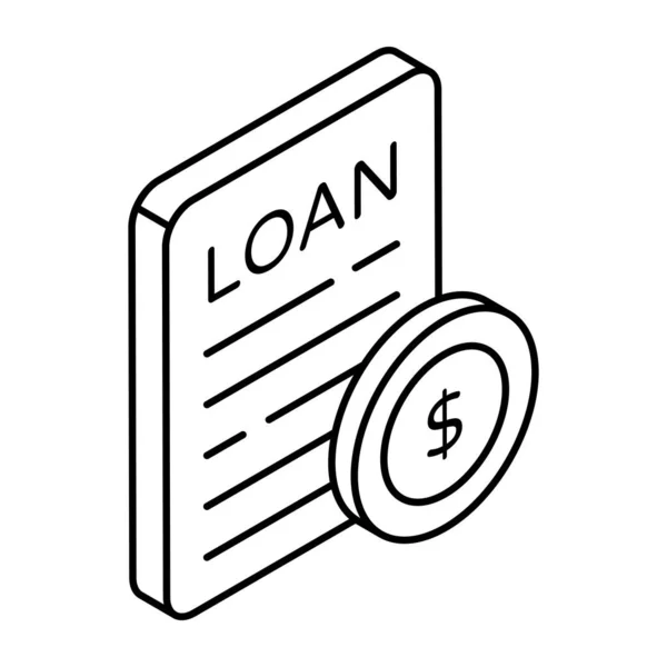 Projekt Ikony Papieru Pożyczkowego — Wektor stockowy