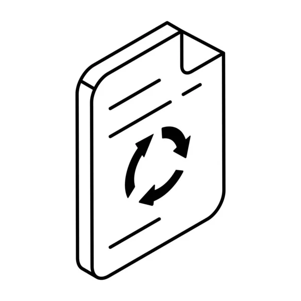 Ícone Design Editável Reciclagem Papel — Vetor de Stock