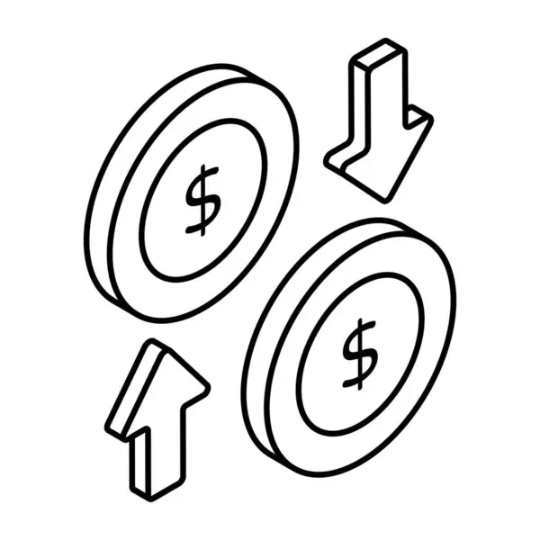 Ícone Design Criativo Transferência Dinheiro — Vetor de Stock