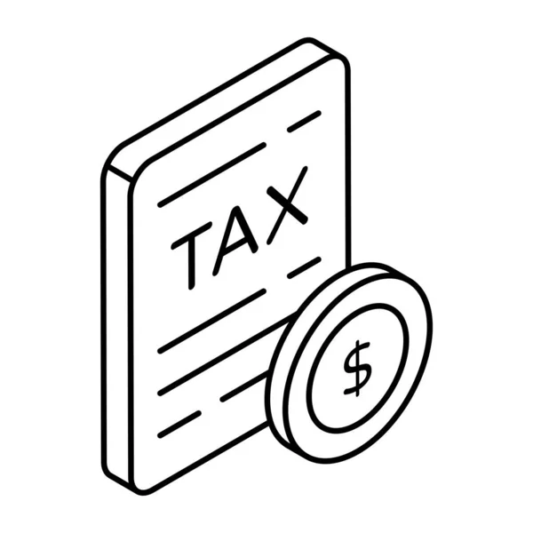 Ikona Moderního Designu Daňového Papíru — Stockový vektor