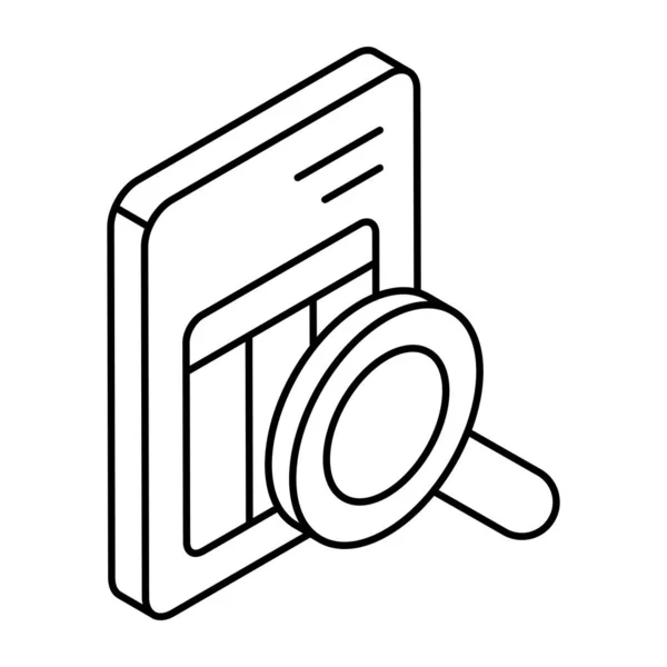 Унікальна Піктограма Дизайну Документа Пошуку — стоковий вектор