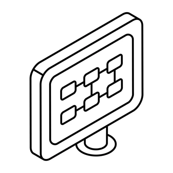 Icono Diseño Perfecto Del Algoritmo Línea — Vector de stock