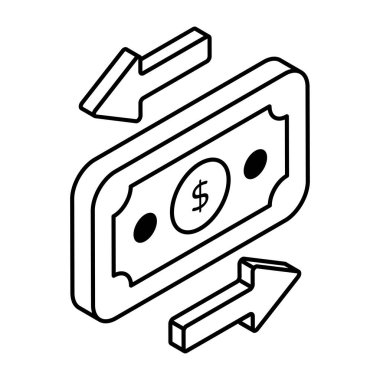 Para transferinin yaratıcı tasarım simgesi 