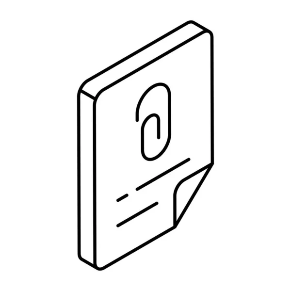 Icône Papier Clippé Vecteur Modifiable — Image vectorielle