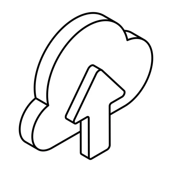クラウドアップロードのモダンなデザインアイコン — ストックベクタ