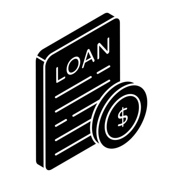 Icon Design Loan Paper — Stock Vector