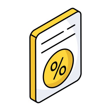 İndirim kağıdının düzenlenebilir tasarım simgesi 