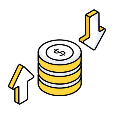 Para transferinin yaratıcı tasarım simgesi 