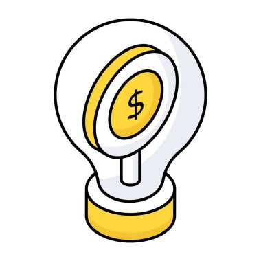 Finansal fikir simgesi, düzenlenebilir vektör