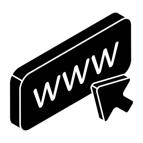 Icono Diseño Sólido Del Navegador Web Www Vector — Vector de stock