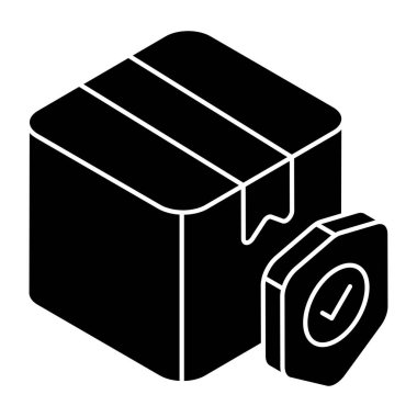 Editable design icon of parcel security