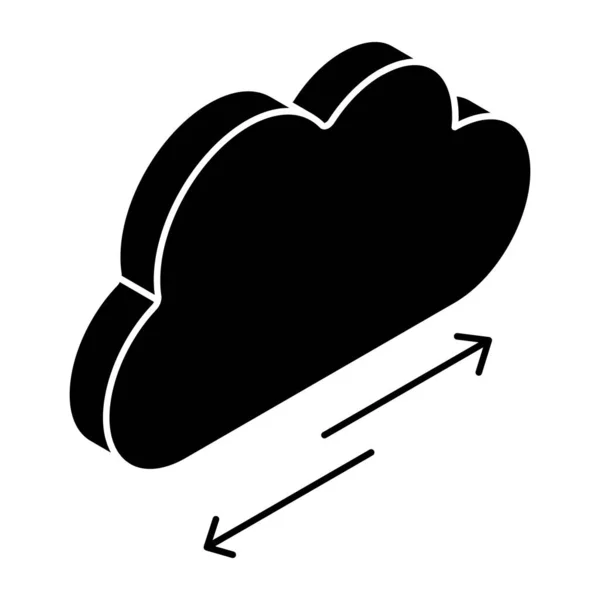 Editable Design Icon Cloud Data Transfer — Stockvector