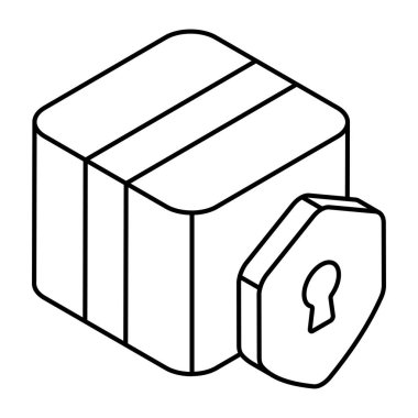 Editable design icon of parcel security