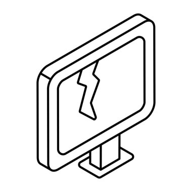 Çatlak LCD 'nin moda tasarım simgesi 