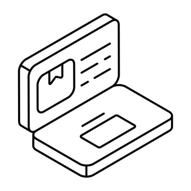 Çevrimiçi paketin bir simge tasarımı