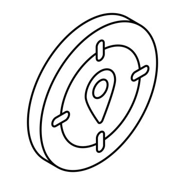 Hedef konumun bir simge tasarımı 